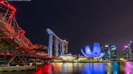 Singapur: Most Helix noću