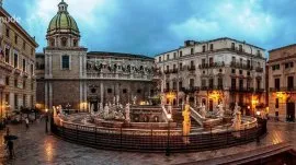 Sicilija: Trg Pretoria noću