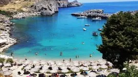 Rodos: Pogled na plažu