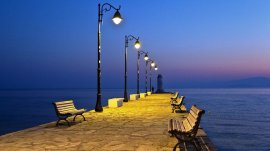 Pefkohori: Mol, noću