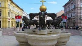 Segedin: Bunar lavova- Fontana 4 krilata lava